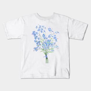 blue forget me not bouquet 2020 Kids T-Shirt